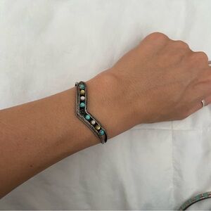 Vintage Native American Multicolor Sterling Silver Turquoise Cuff Bracelet